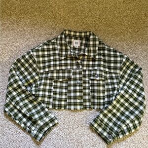 Vintage BDG Crop Plaid Trucker Jacket